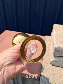 Vintage Bayel Gold Crystal Nude Stem Wine Glasses Bacchante Bacchus Set Of Two