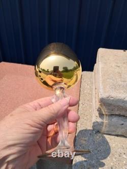 Vintage Bayel Gold Crystal Nude Stem Wine Glasses Bacchante Bacchus Set Of Two