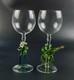 Vintage Beautiful Wine Glasses Frog Shaped Stems Set of 2 8.5