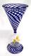 Vintage Bimini Blue Swirl Yellow Horse Wine Cordial Glass Art Deco Austria 1930