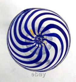 Vintage Bimini Blue Swirl Yellow Horse Wine Cordial Glass Art Deco Austria 1930
