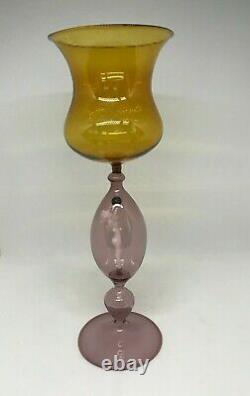 Vintage Bimini Glass Large Wine Or Cocktail Glass-Candle Holder-Vase 11 1/2