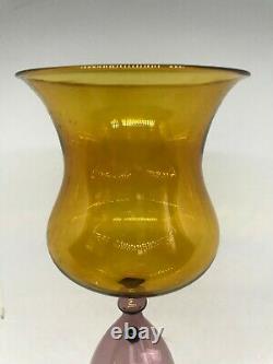 Vintage Bimini Glass Large Wine Or Cocktail Glass-Candle Holder-Vase 11 1/2