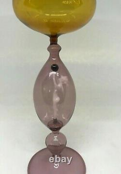 Vintage Bimini Glass Large Wine Or Cocktail Glass-Candle Holder-Vase 11 1/2