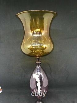 Vintage Bimini Glass Large Wine Or Cocktail Glass-Candle Holder-Vase 11 1/2