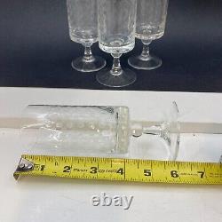 Vintage Bjorn Wiinblad ROSENTHAL 4 ROMANCE pattern Crystal cut WINE glasses