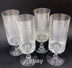 Vintage Bjorn Wiinblad ROSENTHAL 4 ROMANCE pattern Crystal cut WINE glasses