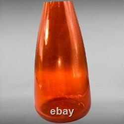 Vintage Blenko 1960 Tangerine Decanter Art Glass Tall Amberlina Wine 18T