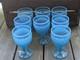 Vintage Blue Opalescent Hobnail Glasses Water Wine Goblet lot of 8 5 1/2 tall