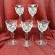Vintage Bohemia Crystal Handcut Wine Glasses Set Of 5