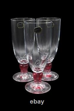 Vintage Bohemia Crystal Wine Glasses with Original Box Set of 3