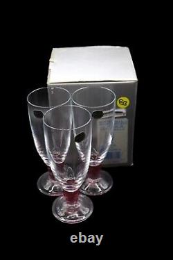 Vintage Bohemia Crystal Wine Glasses with Original Box Set of 3