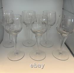 Vintage Bohemia Crystalex Suzanne Crystal White Wine Glasses Set of 6 Air Twist