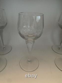 Vintage Bohemia Crystalex Suzanne Crystal White Wine Glasses Set of 6 Air Twist