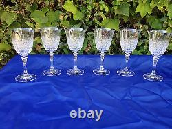 Vintage Bohemia Queen Lace Hand Cut Lead Crystal Wine Goblat 10 Oz (290ml) 6 Pc