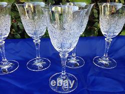 Vintage Bohemia Queen Lace Hand Cut Lead Crystal Wine Goblat 10 Oz (290ml) 6 Pc