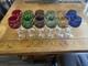 Vintage Bohemian Cordial Glasses Set of 12 Multi-Color with Gold Trim