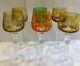 Vintage Bohemian Crystal Cut Wine Glasses Set Of 6