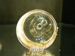 Vintage Bohemian Crystal Enameled Pink Wine Goblets, Set of 6