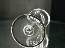 Vintage Bohemian Crystal Enameled Pink Wine Goblets, Set of 6