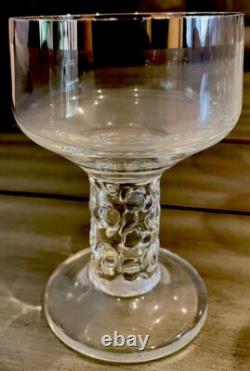 Vintage Bohemian Crystal Glass Set Silver Rim Mid-Century Czech Wine x29
