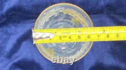 Vintage Bohemian Czech Glass Enameled Hand Painted Champagne/Wine Glasses qty 5