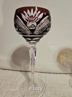 Vintage Bohemian Multicolor Vineyard Hock Wine Glasses 8 Tall Set Of 5