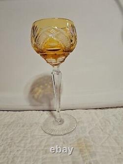 Vintage Bohemian Multicolor Vineyard Hock Wine Glasses 8 Tall Set Of 5