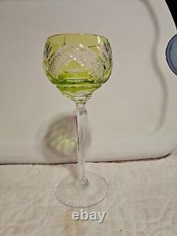 Vintage Bohemian Multicolor Vineyard Hock Wine Glasses 8 Tall Set Of 5