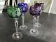 Vintage Bohemian Nachtmann Set Of 4 Colored Crystal Wine Hock Glasses, Traube Pa