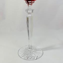 Vintage Bohemian Ruby Red Cut To Clear 8 7/8 Wine Glasses Set Of 6