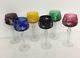 Vintage Bohemian/czech Cut To Clear Crystal Wine Glass Set Of 6 Perfect Cond