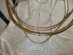 Vintage Brass Bamboo Hollywood Martini Wine Bar Tea Cart French Chinoiserie