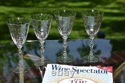 Vintage CRYSTAL Wine glasses, Set of 6, Fostoria Mulberry circa 1940's