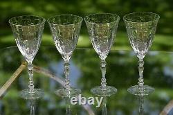 Vintage CRYSTAL Wine glasses, Set of 6, Fostoria Mulberry circa 1940's