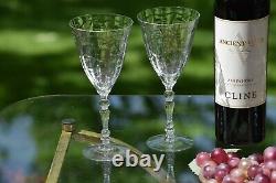 Vintage CRYSTAL Wine glasses, Set of 6, Fostoria Mulberry circa 1940's