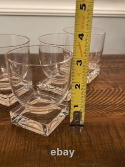 Vintage Cambridge Square Wine Glasses Set Of 5 Square Bottom MCM Glass
