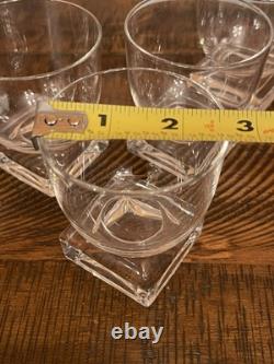 Vintage Cambridge Square Wine Glasses Set Of 5 Square Bottom MCM Glass