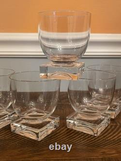 Vintage Cambridge Square Wine Glasses Set Of 5 Square Bottom MCM Glass