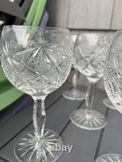 Vintage Camelia Wine Hock Wine Glasses Set Of 12 Etched