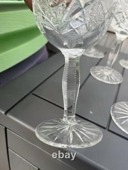 Vintage Camelia Wine Hock Wine Glasses Set Of 12 Etched