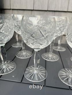 Vintage Camelia Wine Hock Wine Glasses Set Of 12 Etched