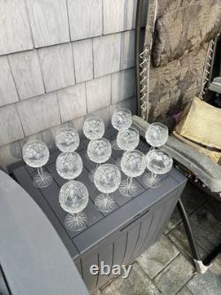 Vintage Camelia Wine Hock Wine Glasses Set Of 12 Etched