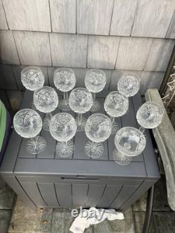 Vintage Camelia Wine Hock Wine Glasses Set Of 12 Etched