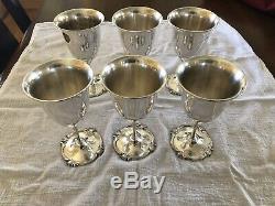 Vintage Camusso Peruvian 925 Sterling Silver Wine Goblets Cups Glasses