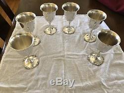 Vintage Camusso Peruvian 925 Sterling Silver Wine Goblets Cups Glasses