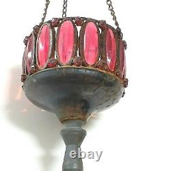Vintage Candle Lamp Holder Light Shade Wine Plastic Lantern Hanging Iron/Chains