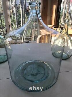 Vintage Carboy Blue 5 Gallon Glass Wine Bottle Jug DemiJohn Water Antique Rare