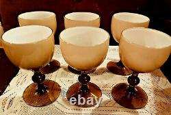 Vintage Carlo Moretti Empoli 6 Tan Cased Cordial Wine Glasses 4 1/4 High