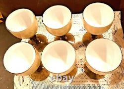 Vintage Carlo Moretti Empoli 6 Tan Cased Cordial Wine Glasses 4 1/4 High